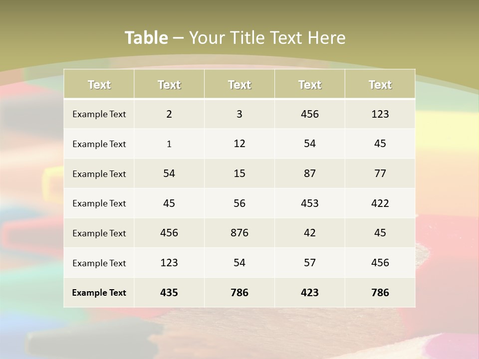A Group Of Colored Pencils With A Green Background PowerPoint Template