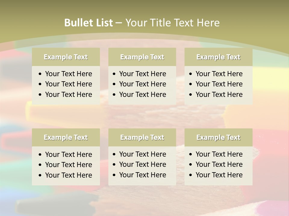 A Group Of Colored Pencils With A Green Background PowerPoint Template