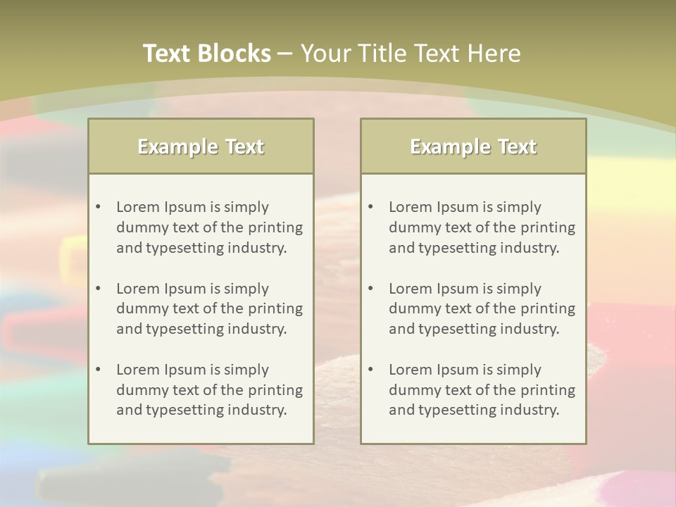 A Group Of Colored Pencils With A Green Background PowerPoint Template
