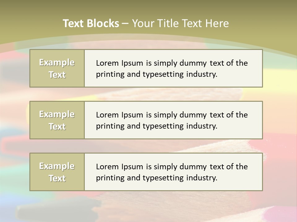 A Group Of Colored Pencils With A Green Background PowerPoint Template