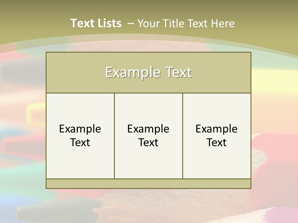 A Group Of Colored Pencils With A Green Background PowerPoint Template