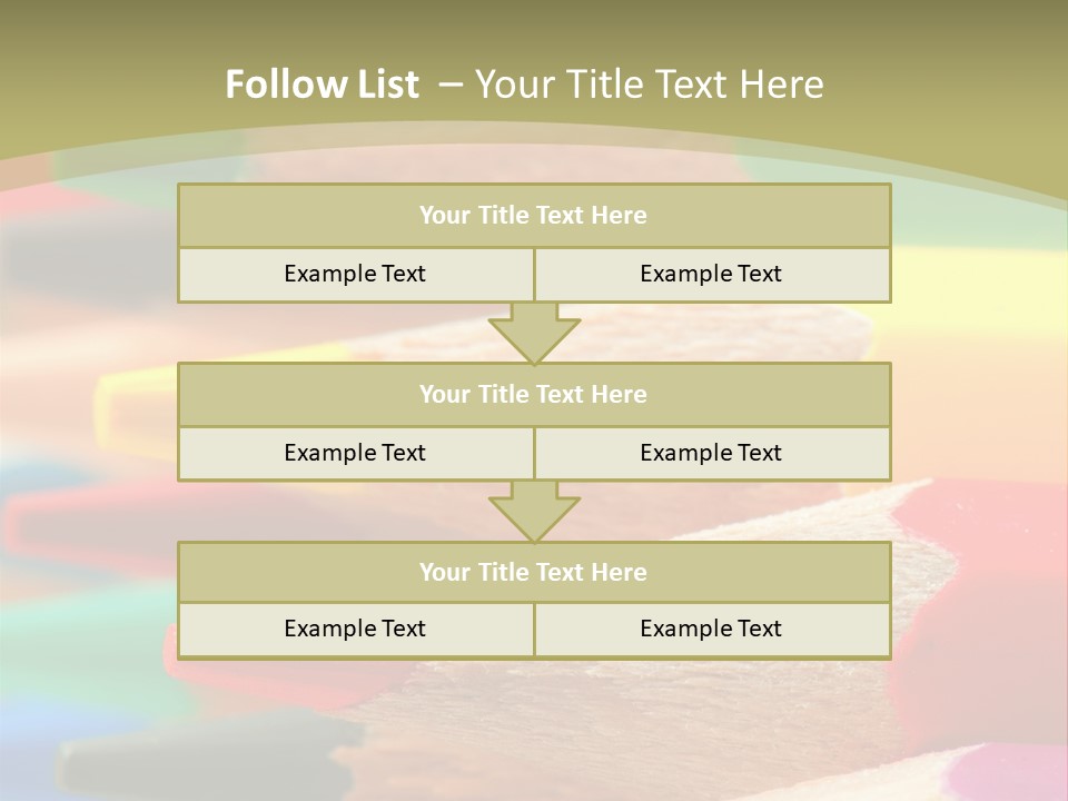 A Group Of Colored Pencils With A Green Background PowerPoint Template