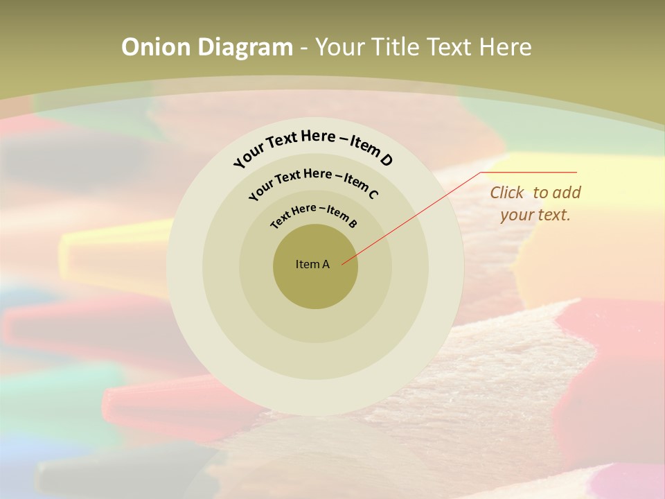 A Group Of Colored Pencils With A Green Background PowerPoint Template