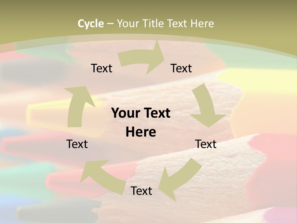 A Group Of Colored Pencils With A Green Background PowerPoint Template