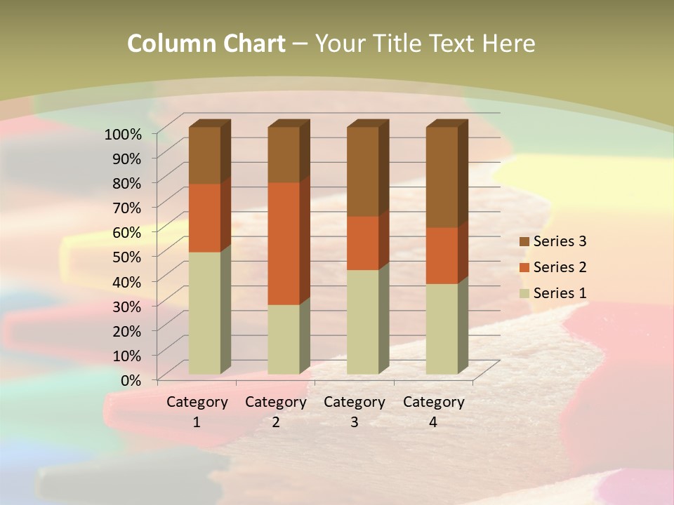 A Group Of Colored Pencils With A Green Background PowerPoint Template