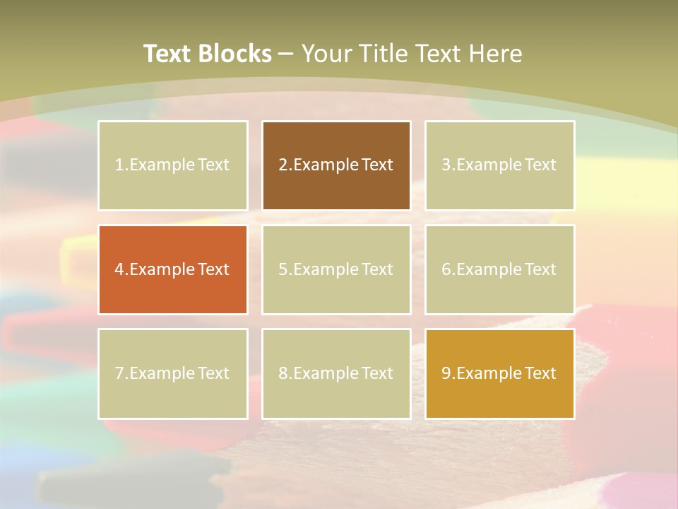 A Group Of Colored Pencils With A Green Background PowerPoint Template