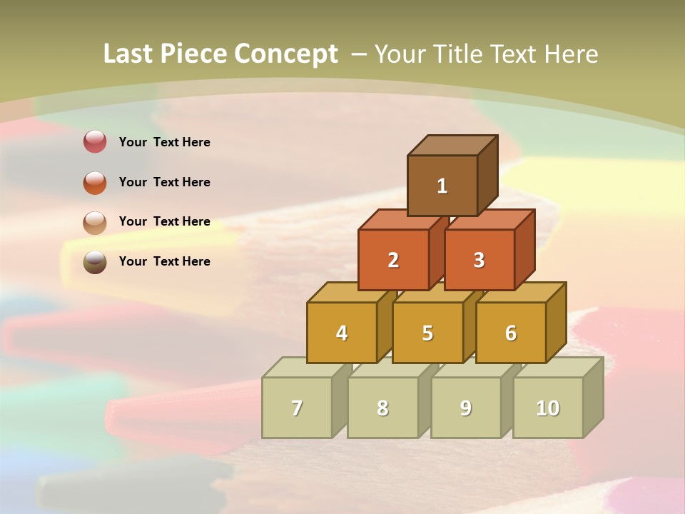 A Group Of Colored Pencils With A Green Background PowerPoint Template