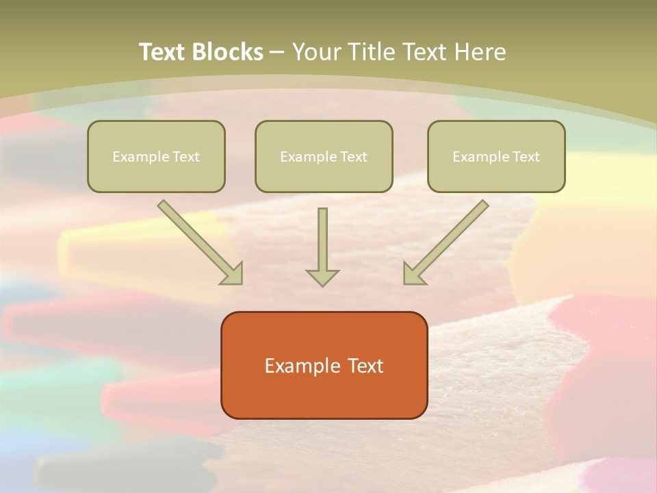 A Group Of Colored Pencils With A Green Background PowerPoint Template