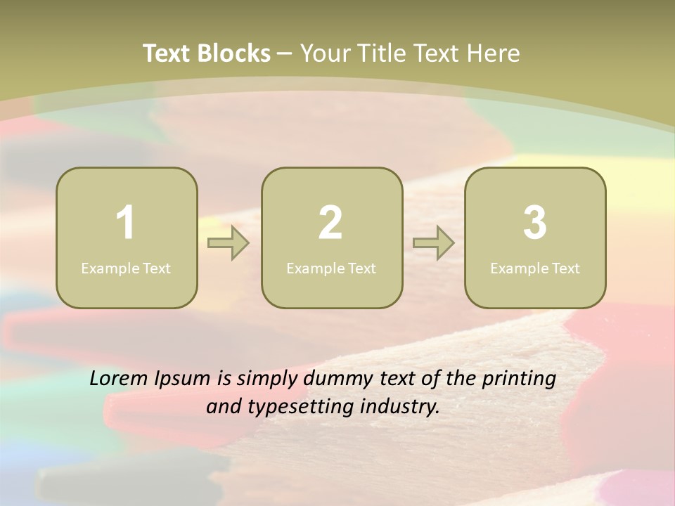 A Group Of Colored Pencils With A Green Background PowerPoint Template
