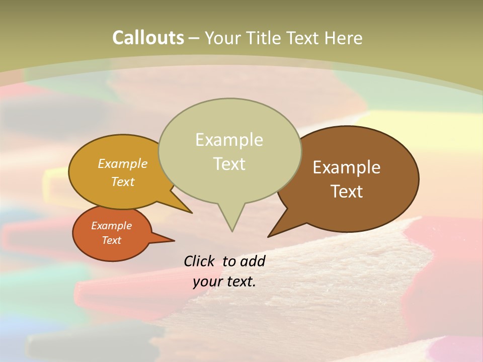 A Group Of Colored Pencils With A Green Background PowerPoint Template