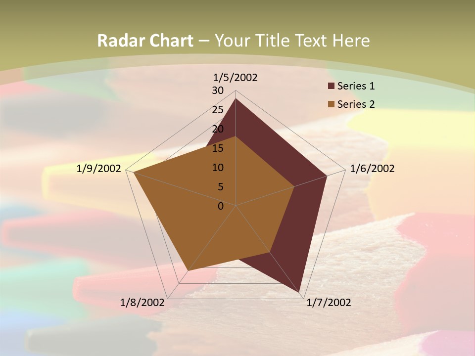 A Group Of Colored Pencils With A Green Background PowerPoint Template