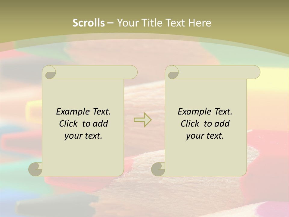 A Group Of Colored Pencils With A Green Background PowerPoint Template