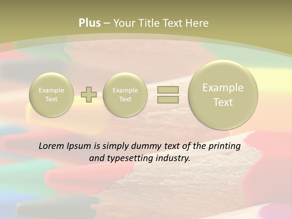 A Group Of Colored Pencils With A Green Background PowerPoint Template