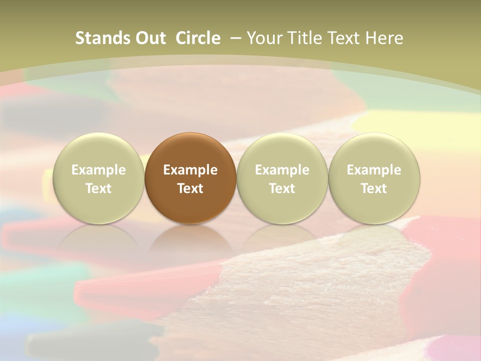 A Group Of Colored Pencils With A Green Background PowerPoint Template