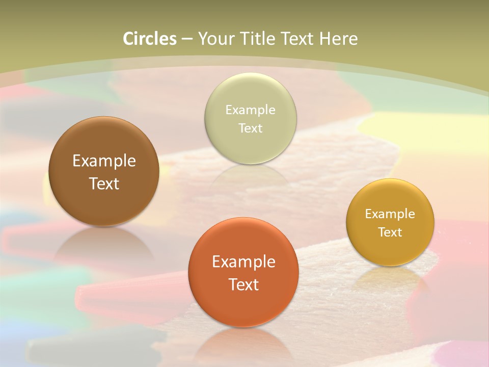 A Group Of Colored Pencils With A Green Background PowerPoint Template