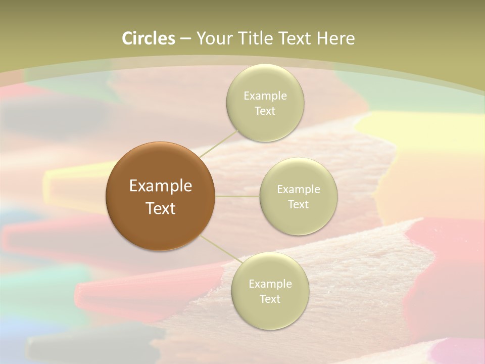 A Group Of Colored Pencils With A Green Background PowerPoint Template