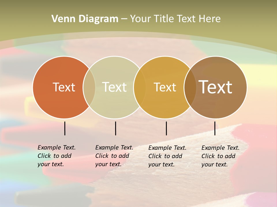 A Group Of Colored Pencils With A Green Background PowerPoint Template