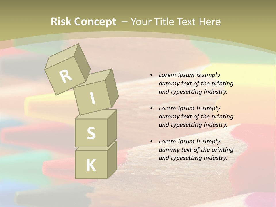 A Group Of Colored Pencils With A Green Background PowerPoint Template