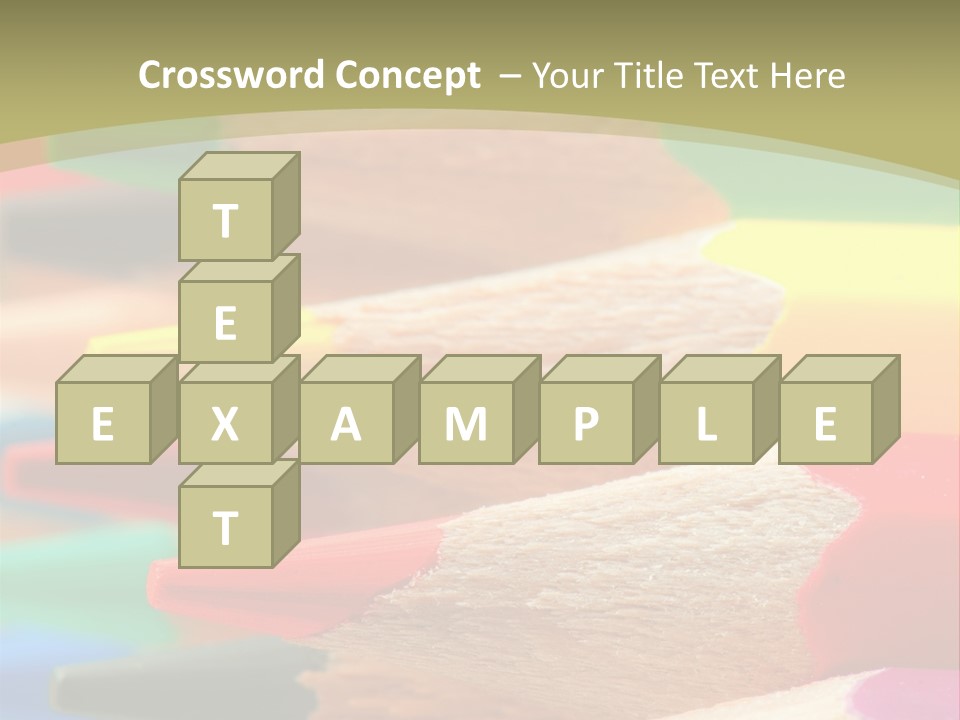 A Group Of Colored Pencils With A Green Background PowerPoint Template