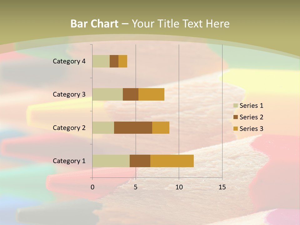 A Group Of Colored Pencils With A Green Background PowerPoint Template