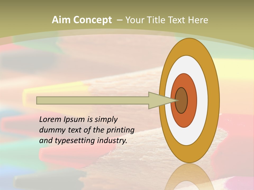 A Group Of Colored Pencils With A Green Background PowerPoint Template