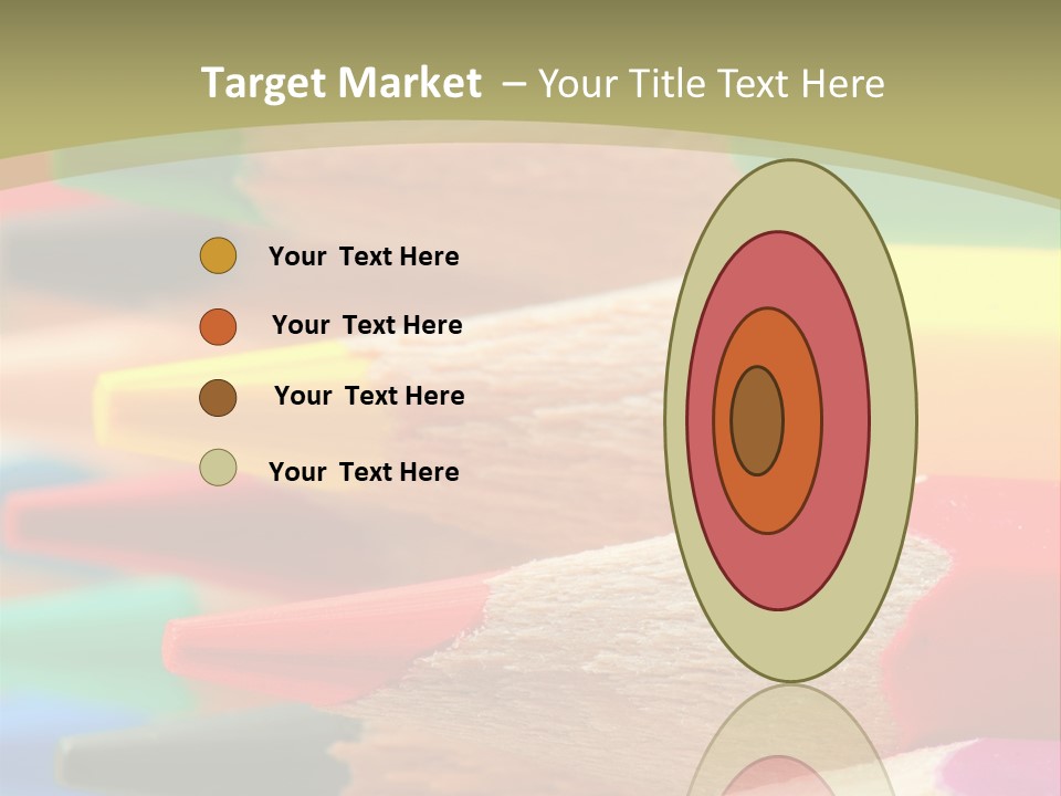 A Group Of Colored Pencils With A Green Background PowerPoint Template