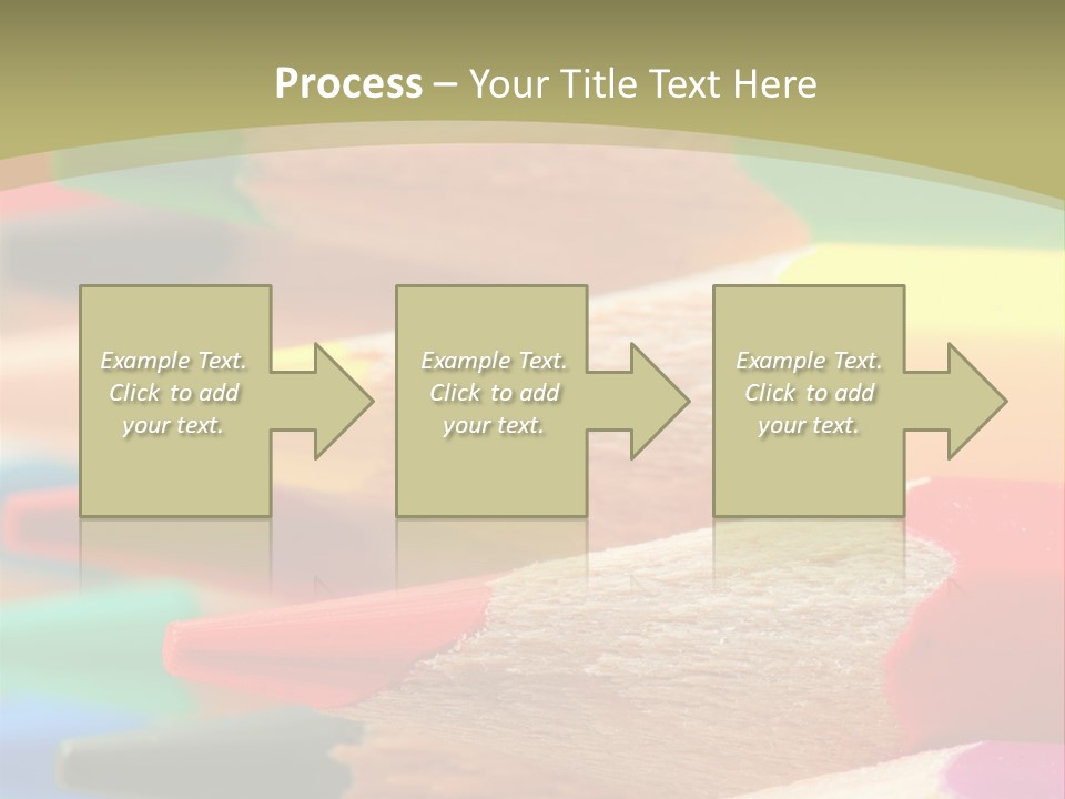 A Group Of Colored Pencils With A Green Background PowerPoint Template