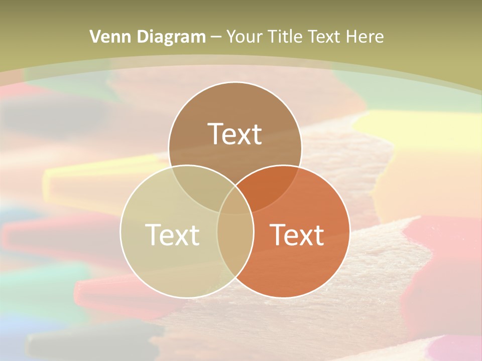 A Group Of Colored Pencils With A Green Background PowerPoint Template