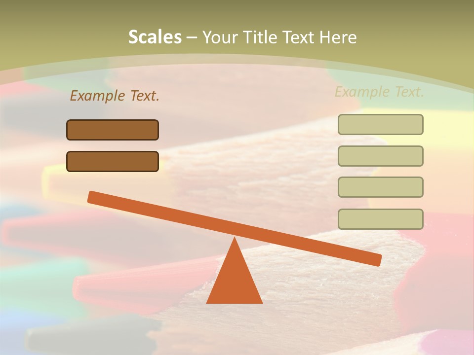 A Group Of Colored Pencils With A Green Background PowerPoint Template