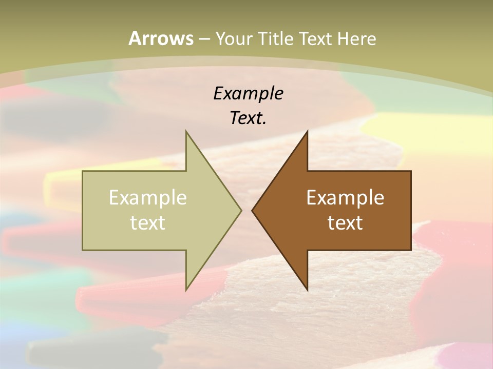 A Group Of Colored Pencils With A Green Background PowerPoint Template