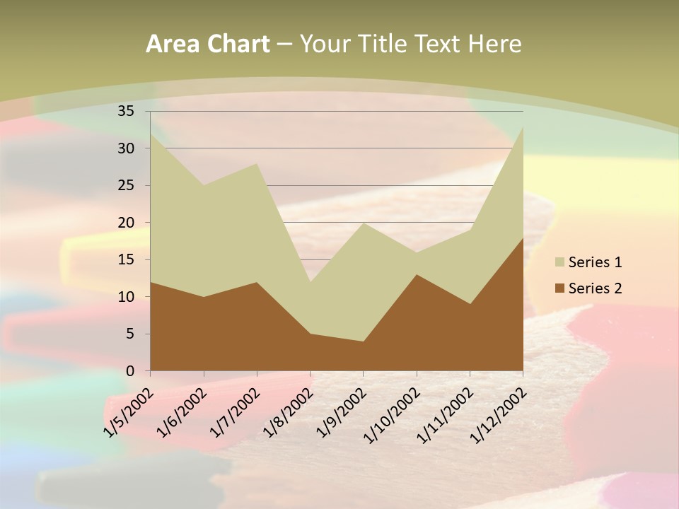 A Group Of Colored Pencils With A Green Background PowerPoint Template