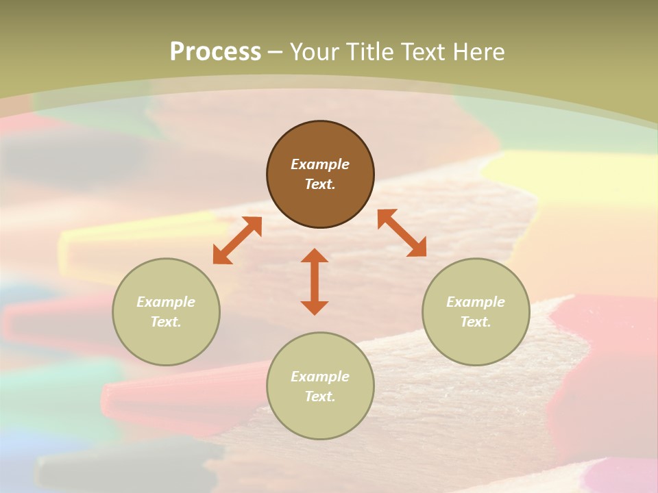 A Group Of Colored Pencils With A Green Background PowerPoint Template