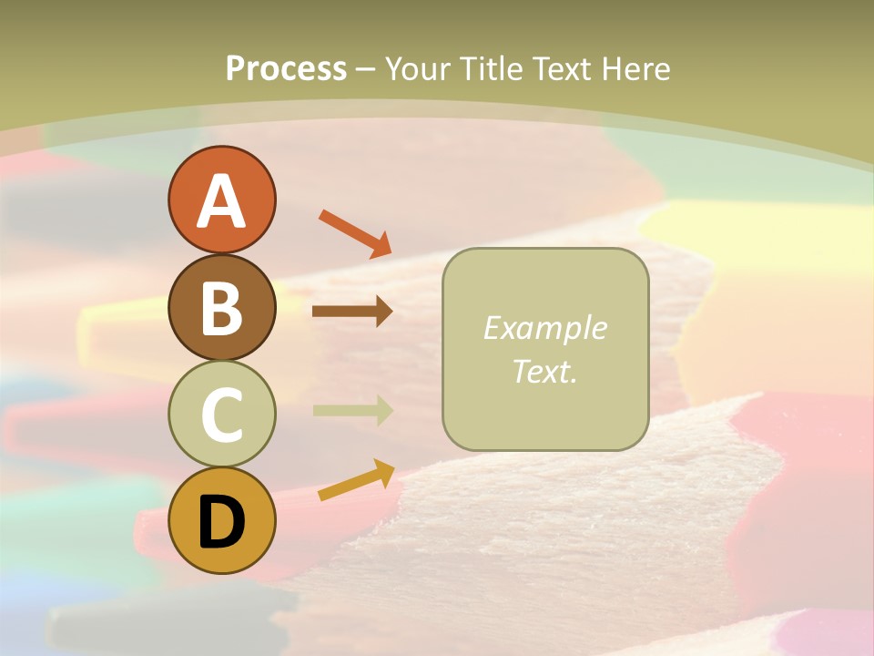 A Group Of Colored Pencils With A Green Background PowerPoint Template