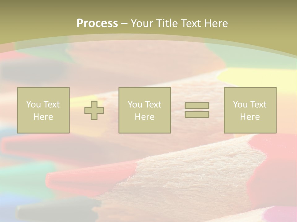 A Group Of Colored Pencils With A Green Background PowerPoint Template