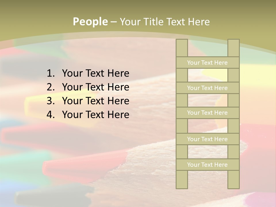 A Group Of Colored Pencils With A Green Background PowerPoint Template