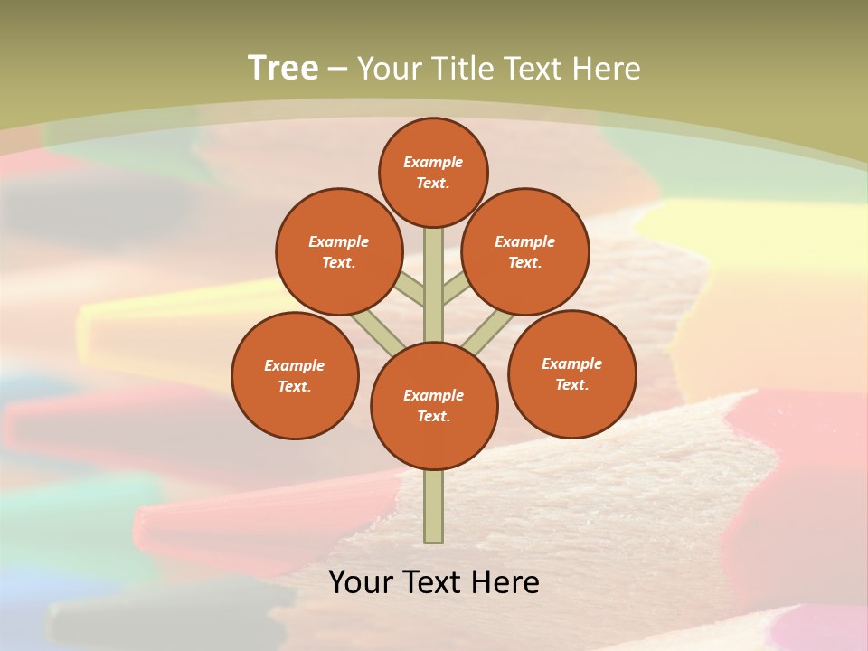 A Group Of Colored Pencils With A Green Background PowerPoint Template