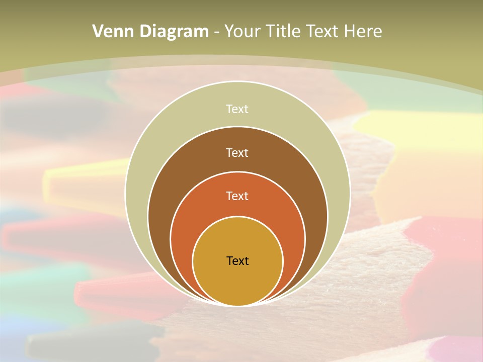 A Group Of Colored Pencils With A Green Background PowerPoint Template