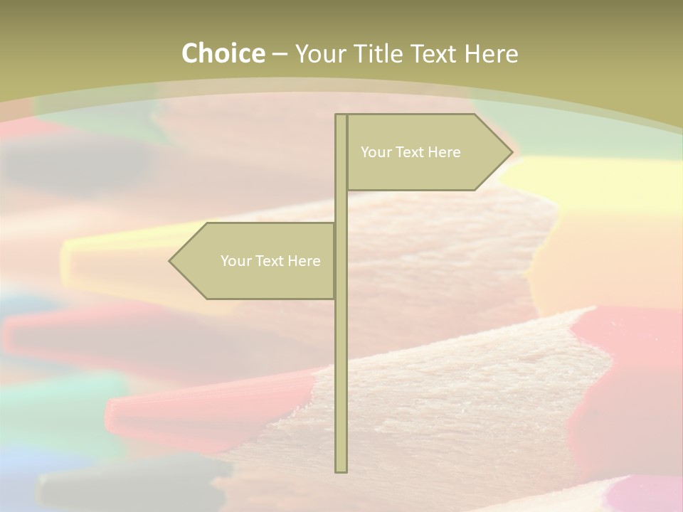A Group Of Colored Pencils With A Green Background PowerPoint Template