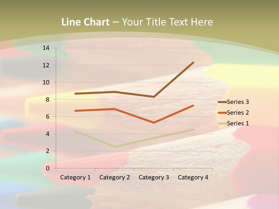 A Group Of Colored Pencils With A Green Background PowerPoint Template