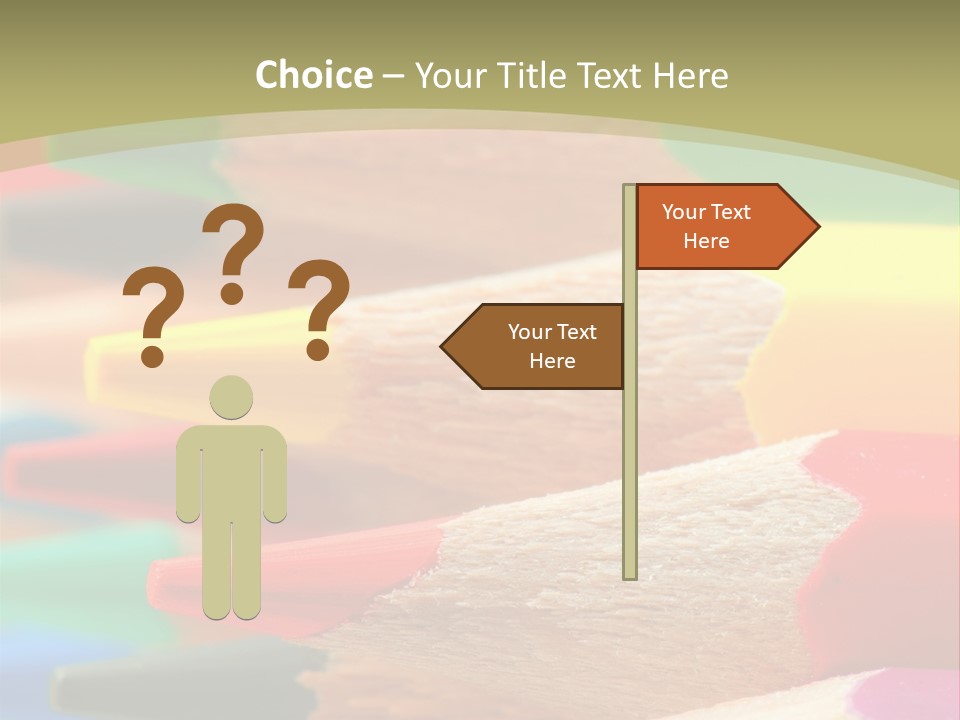 A Group Of Colored Pencils With A Green Background PowerPoint Template