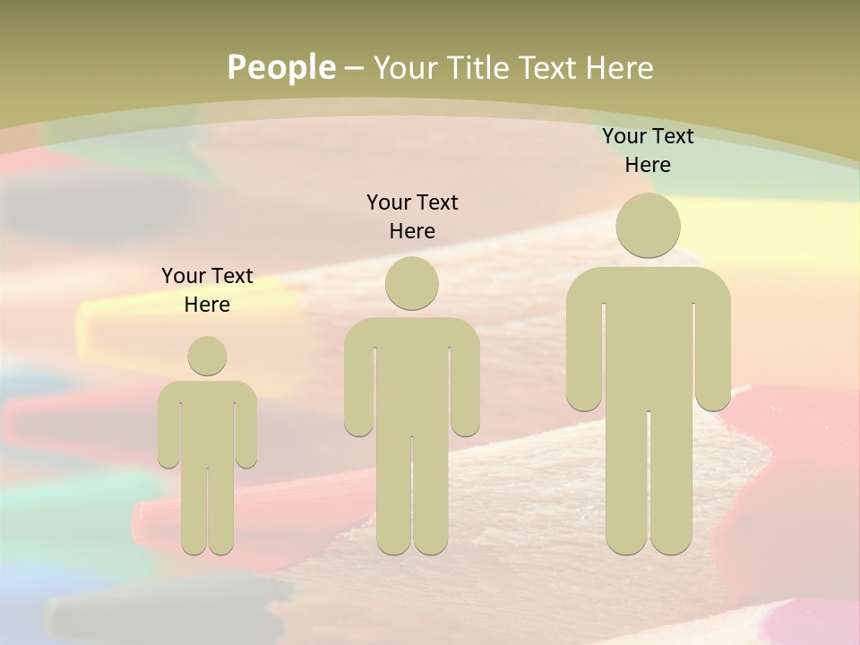 A Group Of Colored Pencils With A Green Background PowerPoint Template