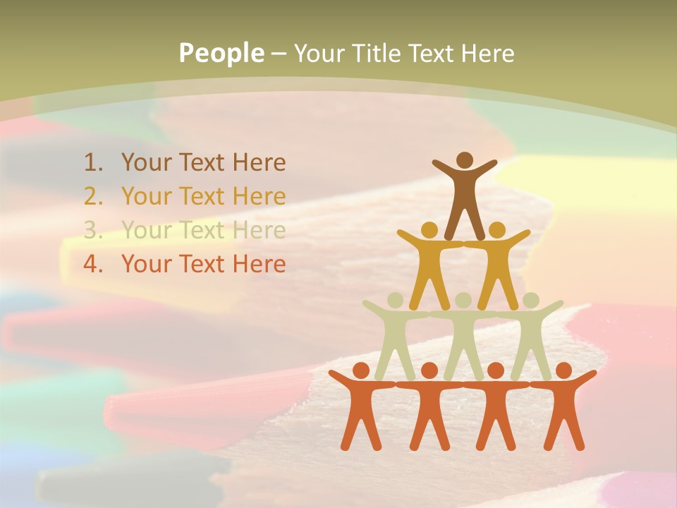 A Group Of Colored Pencils With A Green Background PowerPoint Template