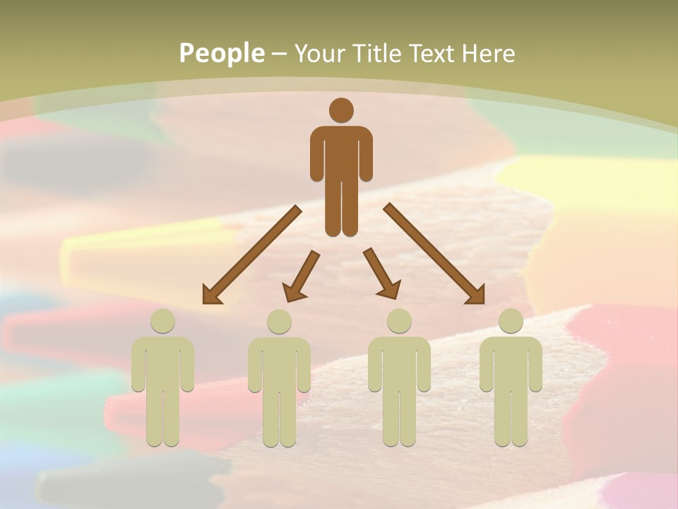 A Group Of Colored Pencils With A Green Background PowerPoint Template