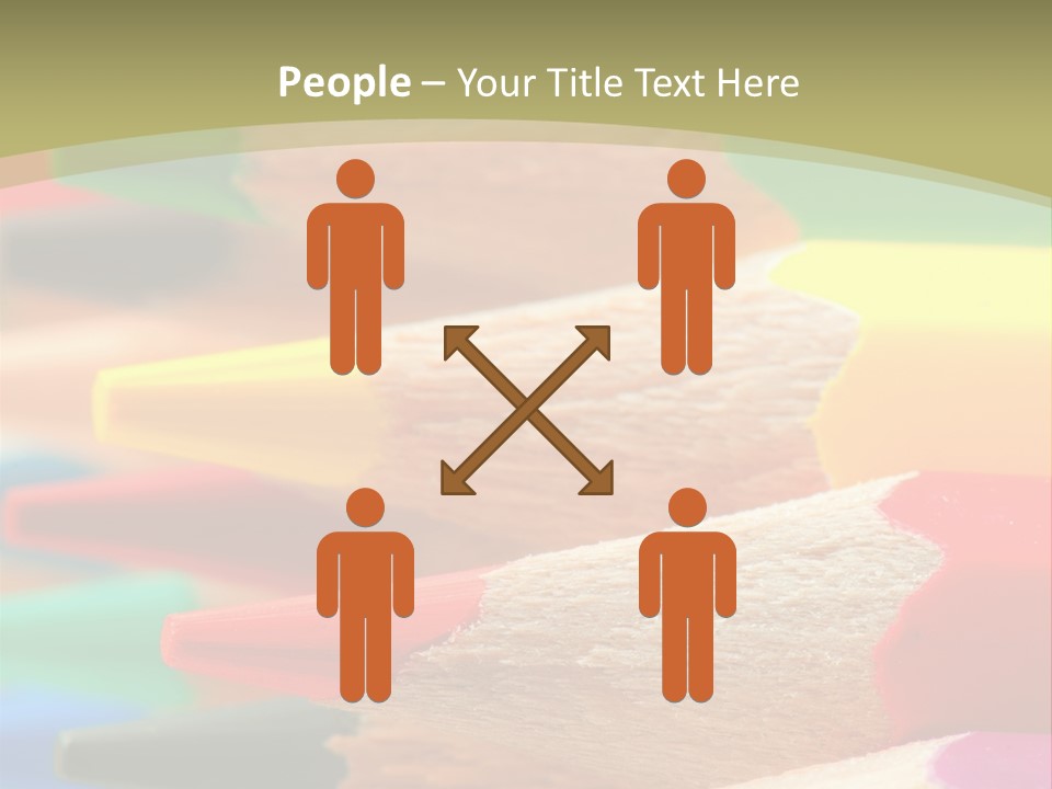 A Group Of Colored Pencils With A Green Background PowerPoint Template