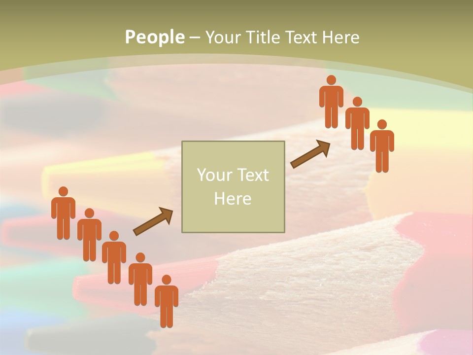 A Group Of Colored Pencils With A Green Background PowerPoint Template