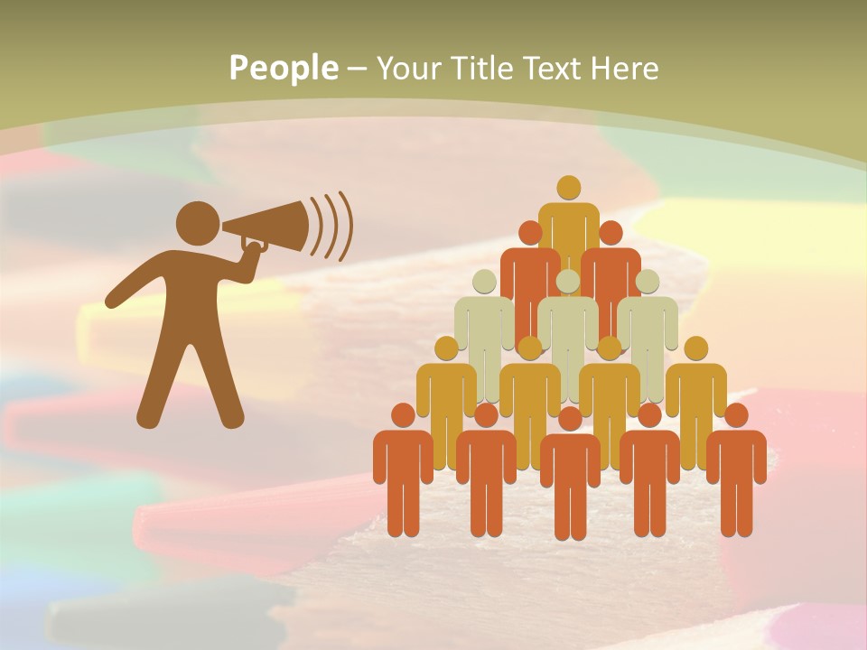 A Group Of Colored Pencils With A Green Background PowerPoint Template