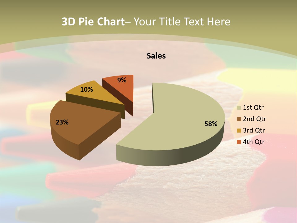 A Group Of Colored Pencils With A Green Background PowerPoint Template