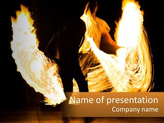 A Couple Of People That Are Holding Fire PowerPoint Template