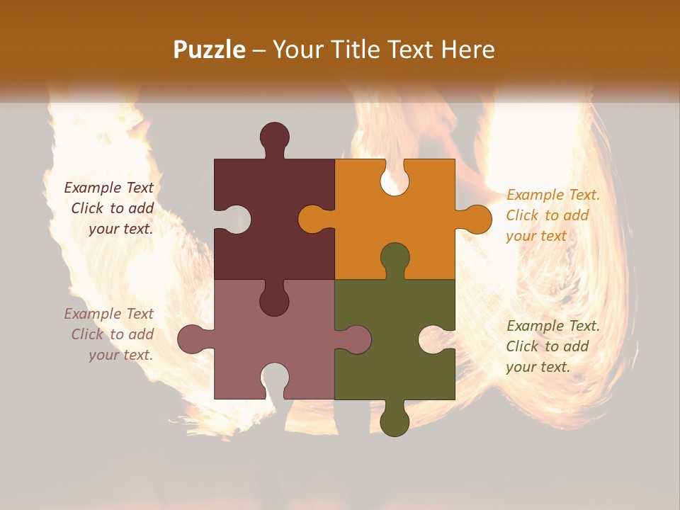 A Couple Of People That Are Holding Fire PowerPoint Template