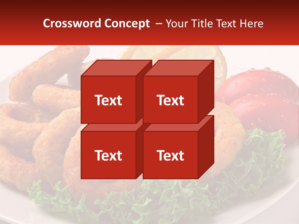 A Plate Of Onion Rings With Lettuce And Tomatoes PowerPoint Template